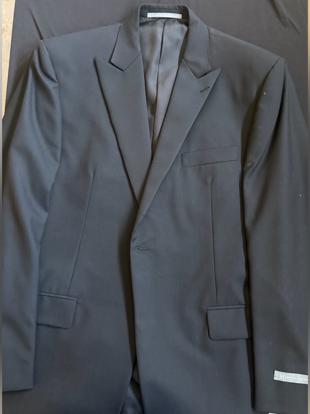 Hickey Freeman Black Men's Single-Breasted Suit Jacket